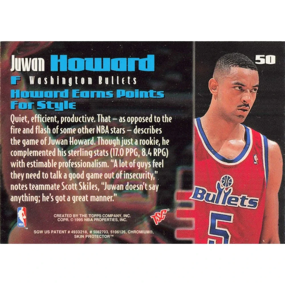 1995 Topps Stadium Club Members Only Juwan Howard Rookie‎ Picks 50 Bullets